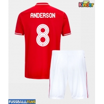 Nottingham Forest Elliot Anderson #8 Heimtrikotsatz Kinder 2025-26 Kurzarm (+ Kurze Hosen)